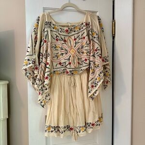 Free People Batiste Frida Embroidered Mini Dress